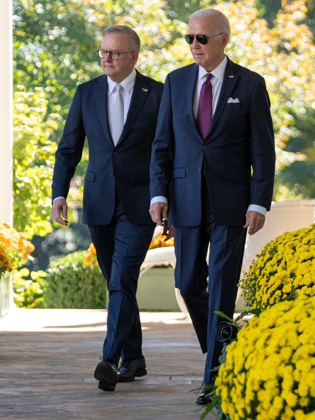 Anthony Albanese and Joe Biden at the White House.