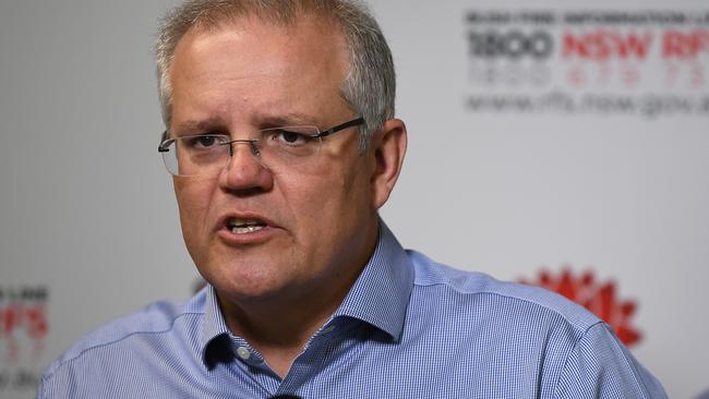 Prime Minister Scott Morrison speaks to the media on Sunday. Picture: AAP