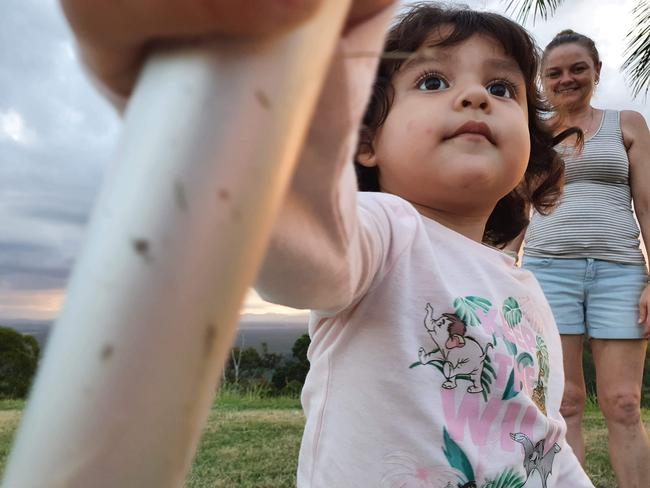 Little Adelynn with her Auntie Leela in the Whitsundays.