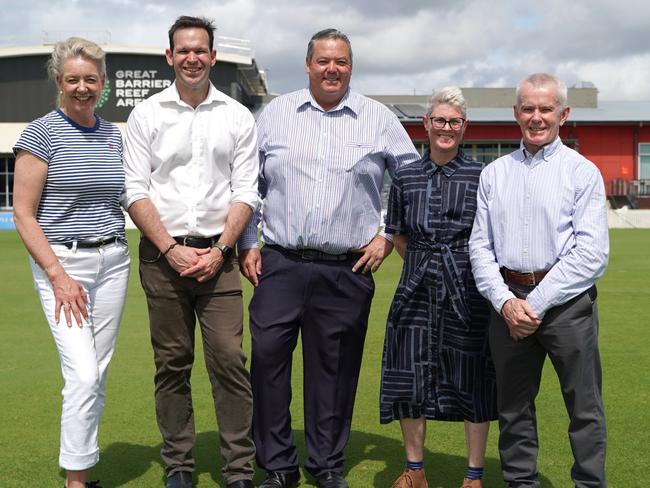 In Mackay for the senate inquiry into Olympic preparedness from left are: Senator Bridget McKenzie, Senator Matt Canavan, Dawson MP Andrew Willcox, Senator Penny Allman-Payne, and Senator Malcolm Roberts. Picture: Heidi Petith.