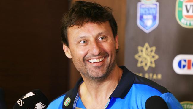 Laurie Daley talks to the media after a breakfast for NSW Blues State of Origin families of players.