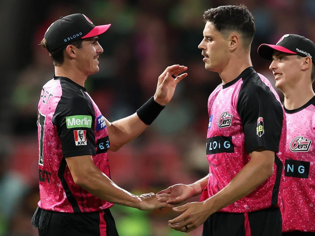 Sixers teammates in the BBL, Sean Abbott and Ben Dwarshuis were among those on the flight out of the Nur Khan military base before it was hit in a missile attack. Picture: Getty Images