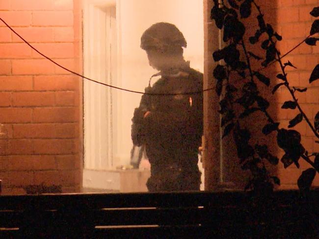 Heavily-armed police stormed 18 properties as part of operation Echo. Supplied: Victoria Police.