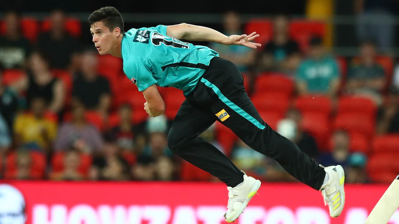 Left-arm quick Liam Guthrie has impressed for the Heat in the BBL. Picture: Chris Hyde/Getty Images