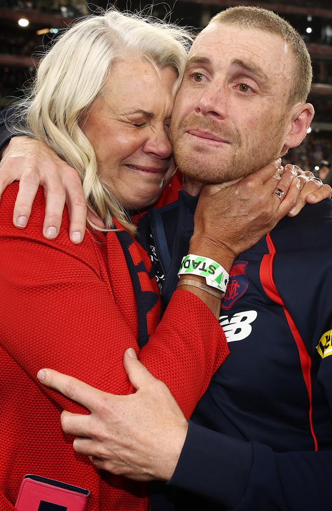 Kate Roffey and Simon Goodwin at the 2021 grand final. Picture: Michael Klein