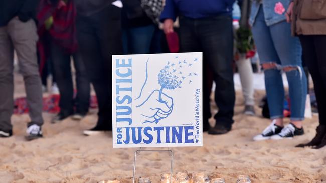 A sunrise vigil for Justine Damond Ruszczyk at Freshwater Beach. Picture: AAP