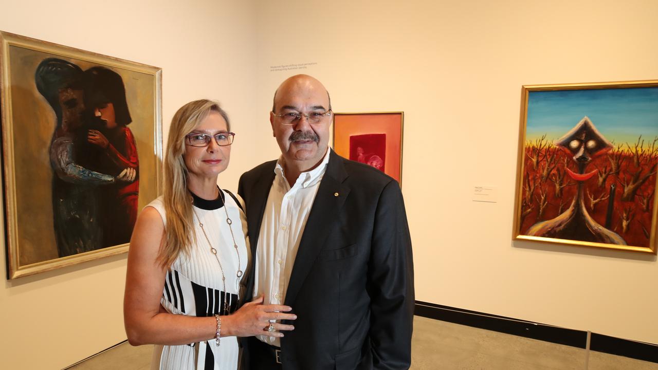 Elias Jreissati and wife Colleen at HOTA after announcing their donation in 2022. Picture: Glenn Hampson