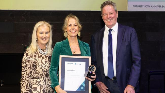 NEiTA Foundation chairperson Catherine O’Sullivan, Melanie Cole and Yalari Victorian Regional Advisory Council chairperson Graeme Chipp (Left to right). Picture: Supplied