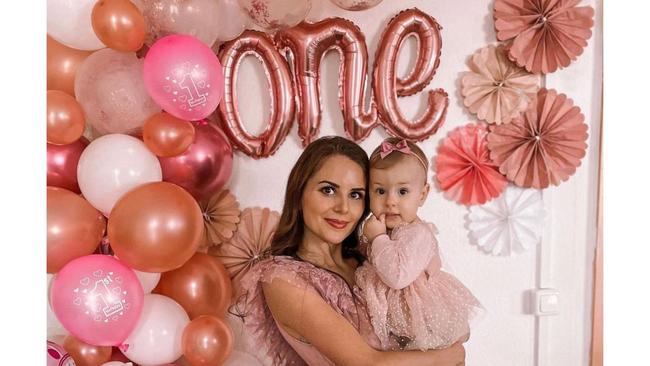 The mother and daughter pictured at her baby's 1st birthday party. Credit CEN/Australscope