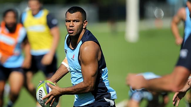 Kurtley Beale in action during a Waratahs training session.