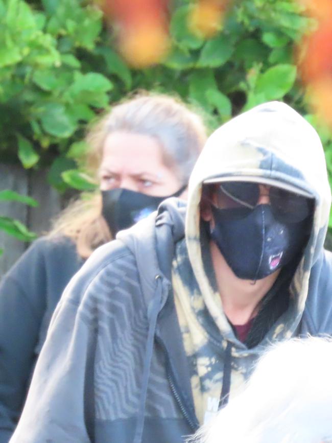 Bradley Tye Long hid his face behind sunglasses and a mask. Picture: Arj Ganesan