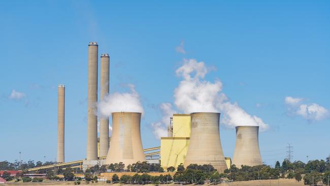 Close-up view of a huge coal-fired power station