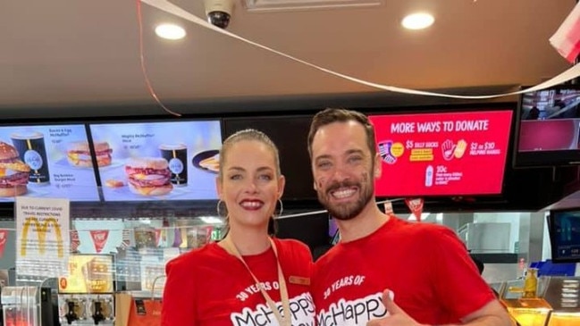 Alice Springs McDonalds licensees Mat and Chloe Peters. Picture: Supplied