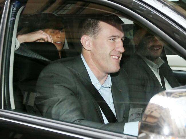 Gallen after leaving a meeting with ASADA officials in 2014. Picture: Adam Taylor