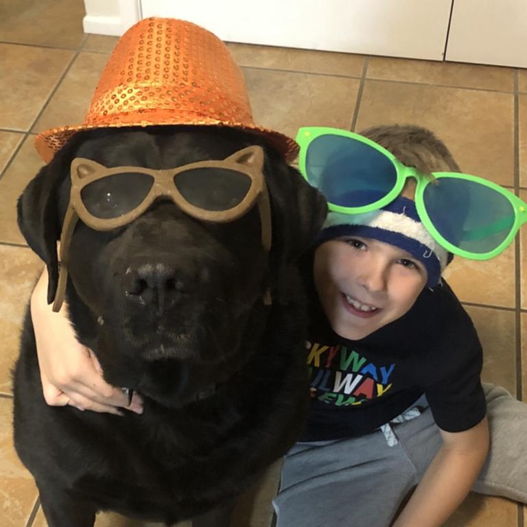 Best of Friends - Darcy (dog) on his 9th Birthday with our 8 year old son Elijah. Picture: Sarah Young