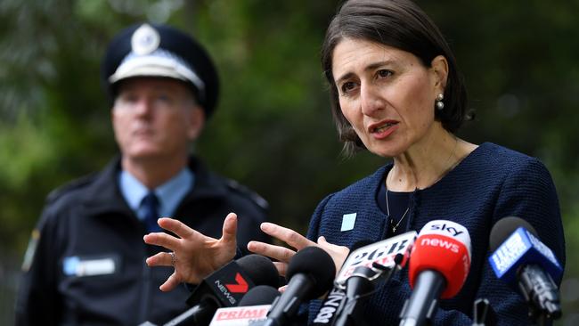 Gladys Berejiklian speaks to the media. Picture: AAP.