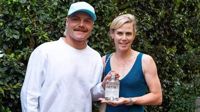 OATH Gin launch at Norwood. Valtteri Bottas and Tiffany Cromwell. Picture: Dylan Sanders