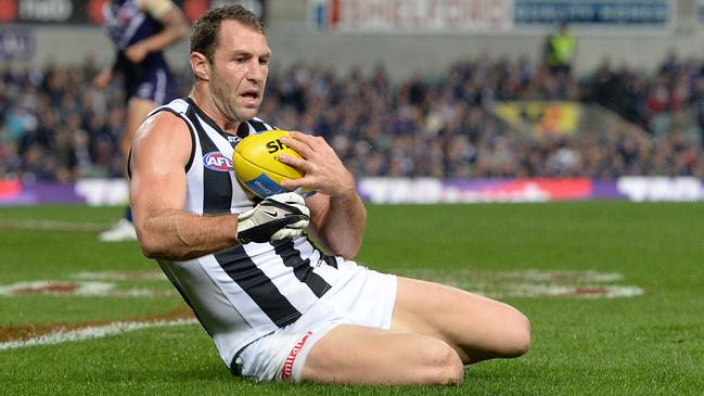 Collingwood's Travis Cloke was a big target when roaming the forward line.