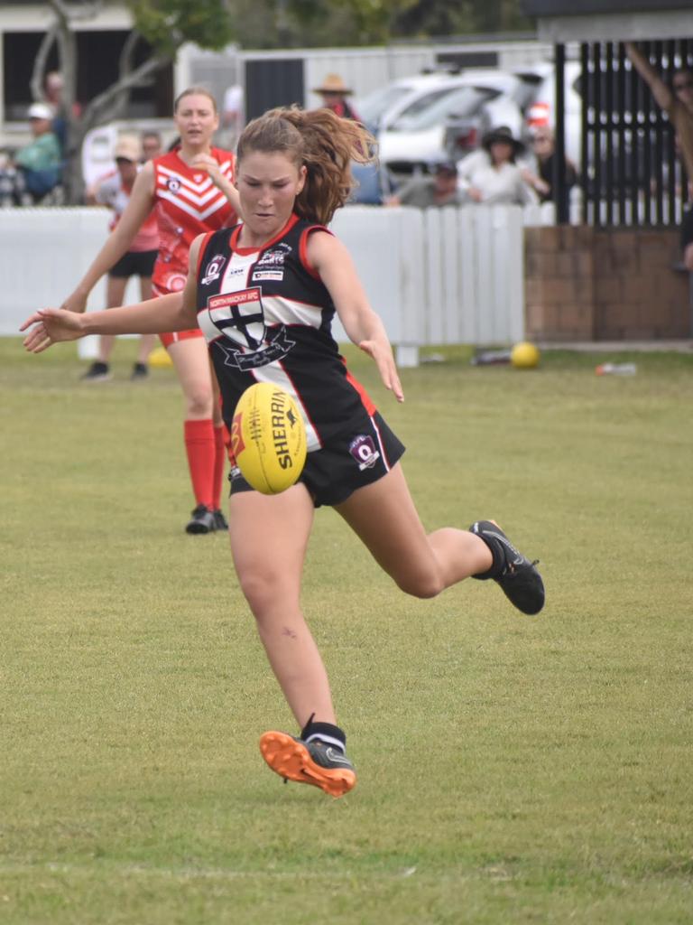 Alana Gee in the North Mackay Saints and Eastern Swans clash in the senior women's McDonald's Mackay Cup, August 21, 2021. Picture: Matthew Forrest