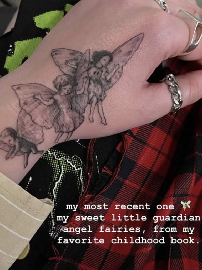 The singer's fairy hand tattoo.