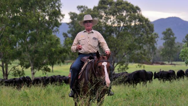 Peter Hughes in 2019 on Tierawoomba Station in central Queensland. The Hughes family has built one of the largest privately owned Wagyu beef herds in the world.