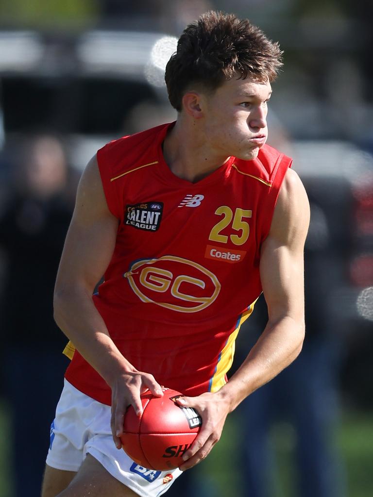 Lachlan Gulbin playing for the Suns U18 Academy. Picture: Rob Lawson/AFL Photos.