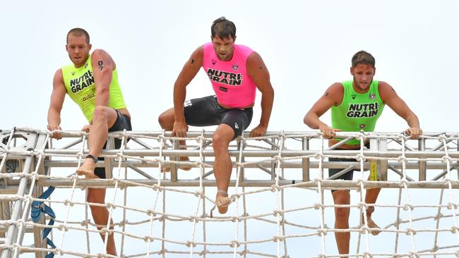 Jackson Maynard, Kendrick Louis and TJ Hendy compete in the inaugural Iron X event. Picture: HarvPix