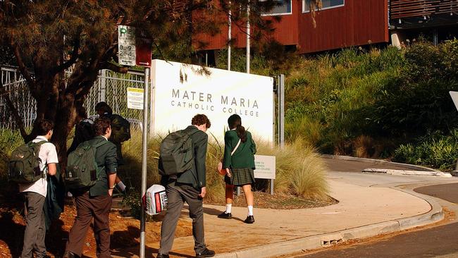 Mater Maria Catholic College, Warriewood, pictured here in 2005, wants to officially increase its student enrolment from 850 to 1100 to reflect the demand for places at the coeducational school. Picture: Virginia Young