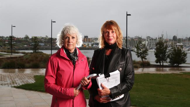 Anne Geard and Cheryl Davison who handed the petition to Clarence City Council encouraging buy back of land at Kangaroo Bay. Picture: NIKKI DAVIS-JONES