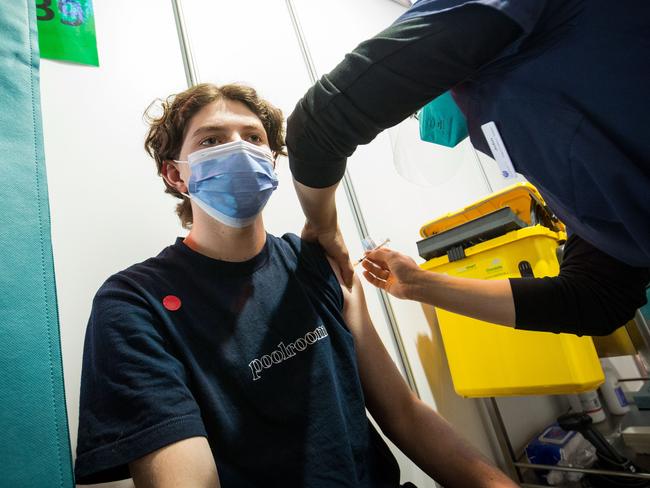 The NBL is considering alternative plans for teams with players who aren’t vaccinated. Picture: Darrian Traynor/Getty Images