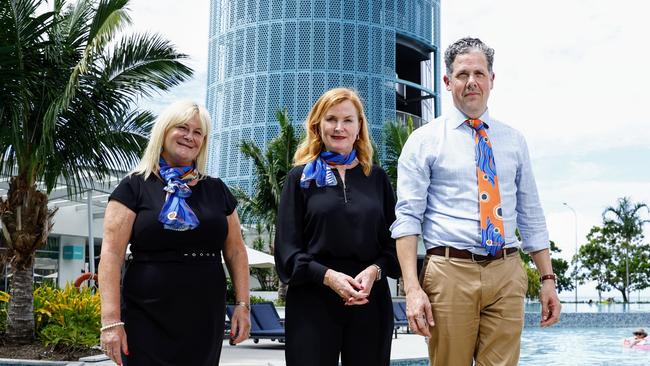 A delegation of almost 30 business leaders from Cairns and Far North Queensland is heading to Queensland's parliament house on Wednesday to lobby government departments for extra funding in key priority areas for the region. The delegation is spearheaded by Cairns Chamber of Commerce chief executive Patricia O'Neill, Advance Cairns chief executive Jacinta Reddan and Tourism Tropical North Queensland chief executive Mark Olsen. Picture: Brendan Radke