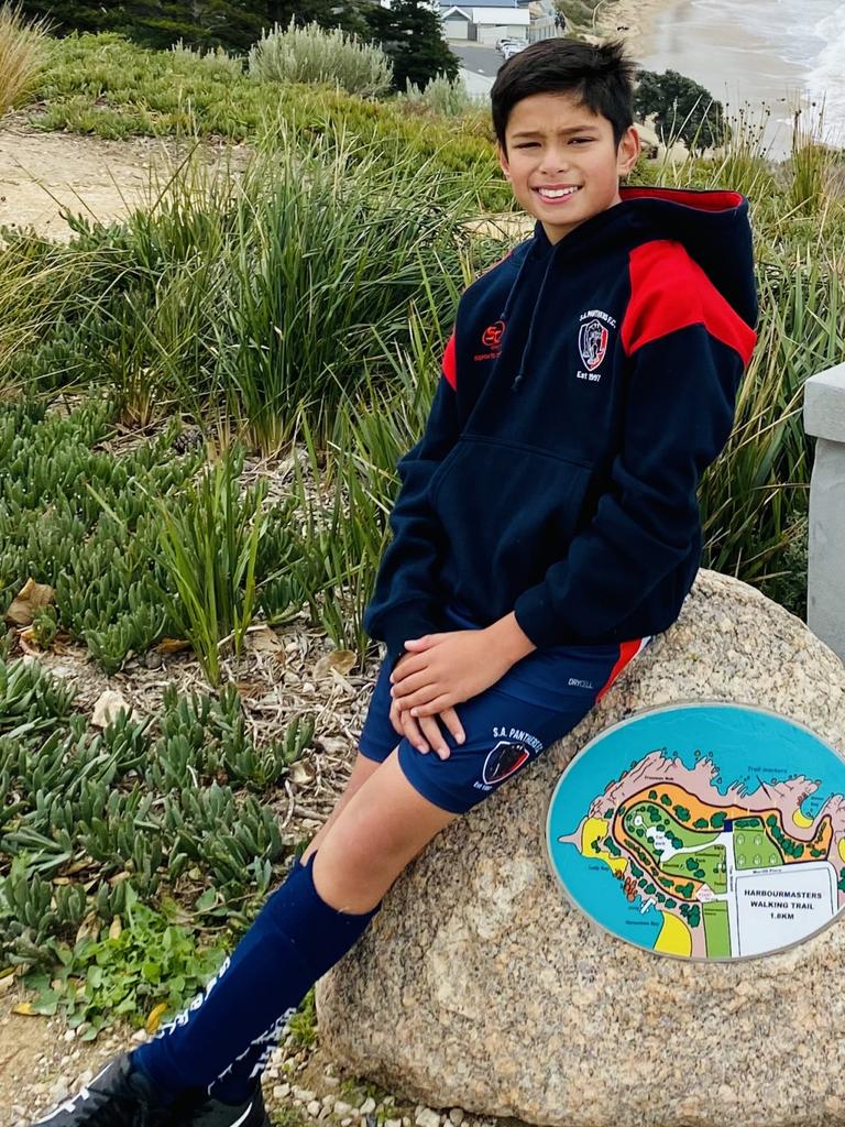 SA Little Legend, Cameron Love, 11, from Panthers Football Club. The young soccer player is being celebrated here for his efforts in a recent game against a tough and undeafeted team in which he kicked his side’s winning goal, for a thrilling final 2-1 score. Picture: Supplied.