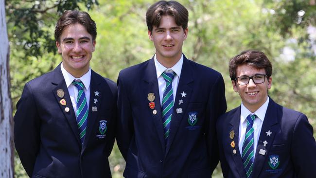 Ambrose Treacy College school captains Harvey Cole, David Childs and Byron Butcher. Picture: Contributed