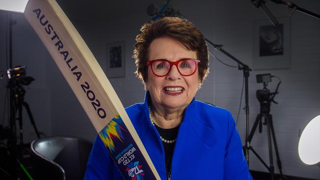 Billy Jean King is in Melbourne ahead of the Women’s T20 World Cup final. Picture Jay Town