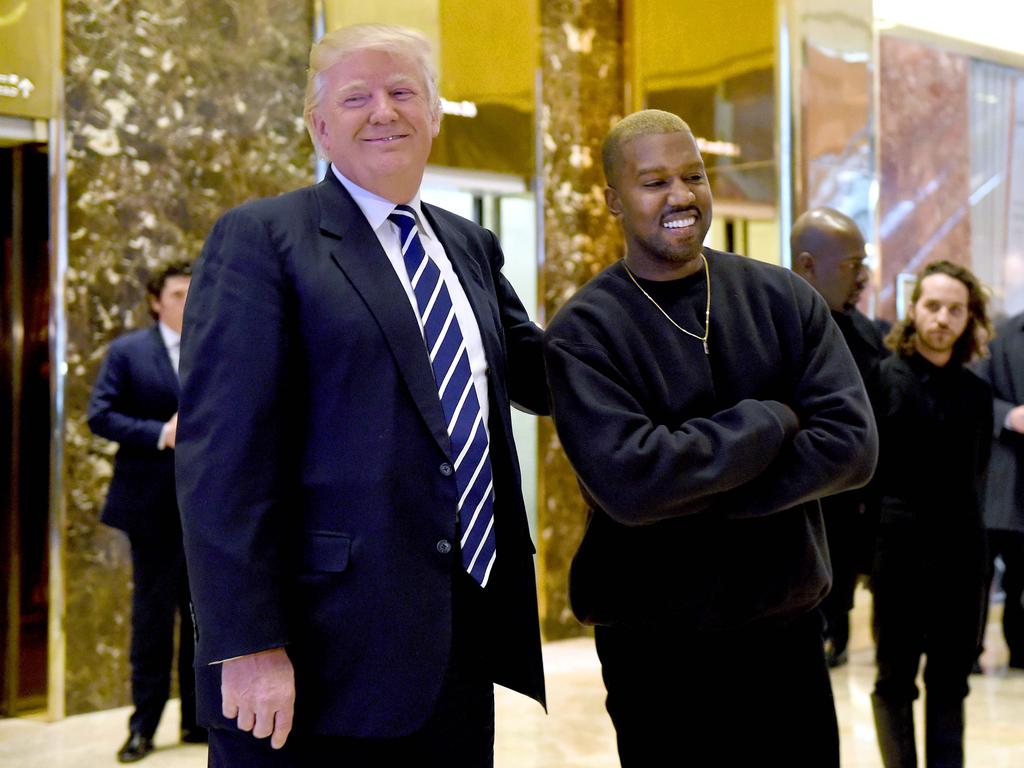 Kanye West was one of the earliest visitors to Donald Trump after he won the 2016 election. Picture: Timothy A. Clary/AFP