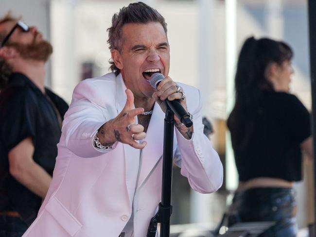 Robbie Williams says he feels at home in Melbourne. Picture: Jason Edwards