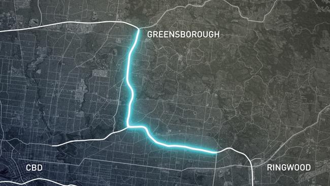 Map of the North East Link