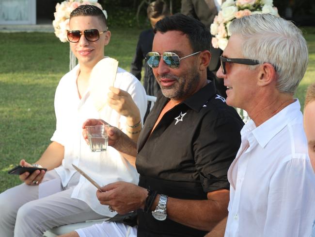 Joh Bailey, centre, at the wedding of Tom Cole and Mariah Rota. Picture: Supplied