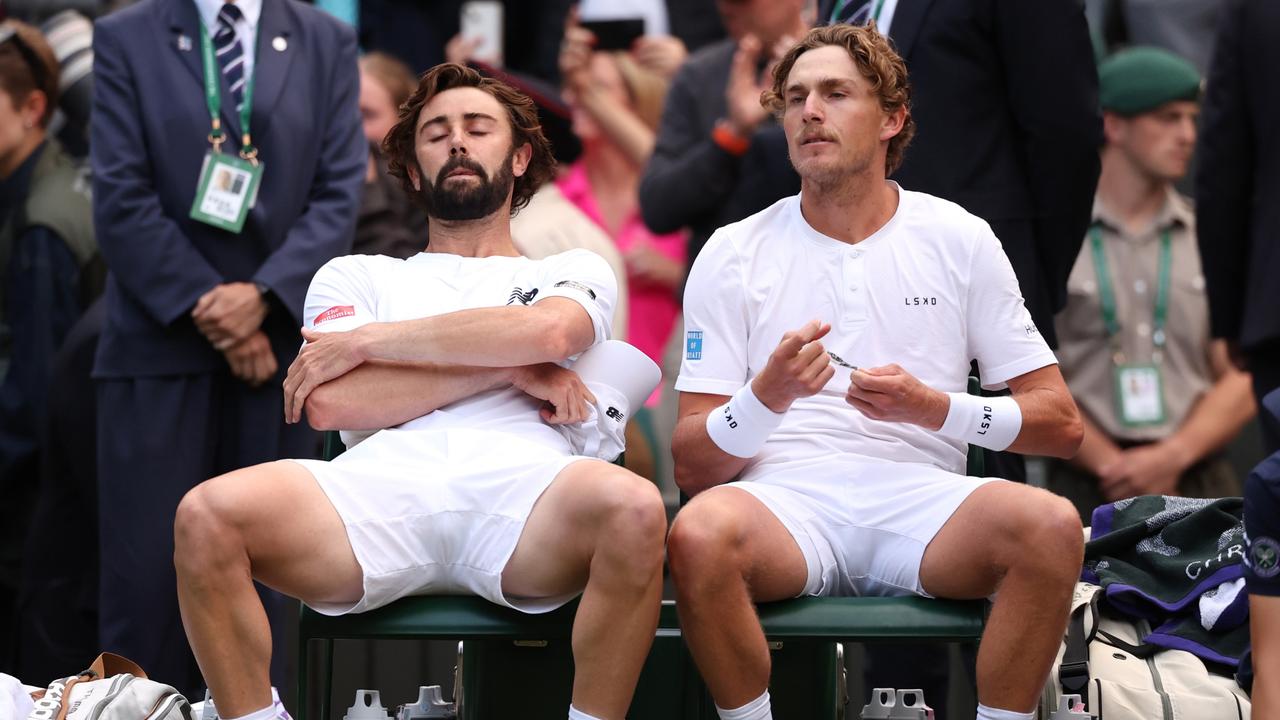 Jordan Thompson and Max Purcell of Australia. Photo by Julian Finney/Getty Images