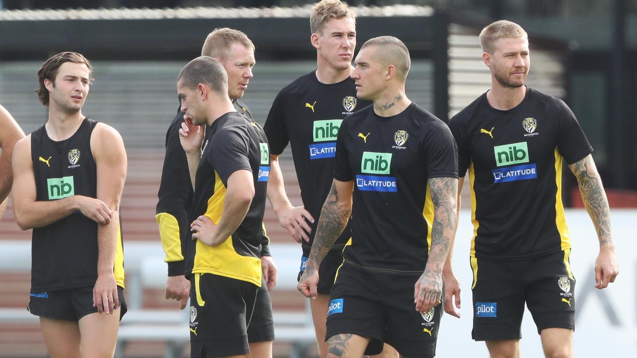 Dusty Martin at Richmond training on Tuesday. Picture: David Crosling