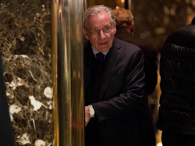 (FILES) In this file photo taken on January 03, 2017,  Bob Woodward arrives for meetings with US President Donald Trump at Trump Tower in New York. - Bob Woodward's new book -- 