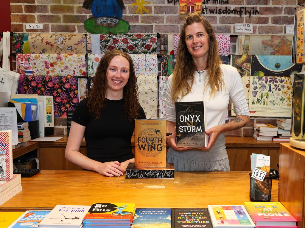 Abbey Lawrey and Berkelouw Books Balgowlah manager Randi McAffe. Picture: NewsWire/ Gaye Gerard