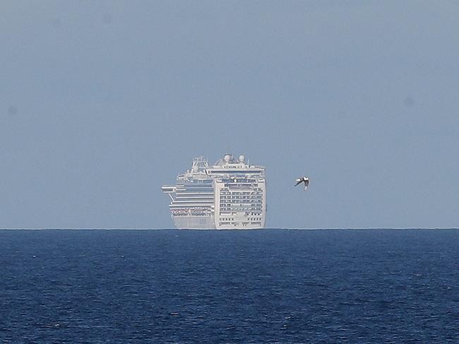 The Ruby Princess pictured about 20km oft Terrigal. Picture: Sue Graham