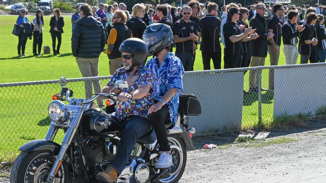 Antonio Loiacono’s father Sal arrives at the funeral. Picture: NCA NewsWire / Naomi Jellicoe