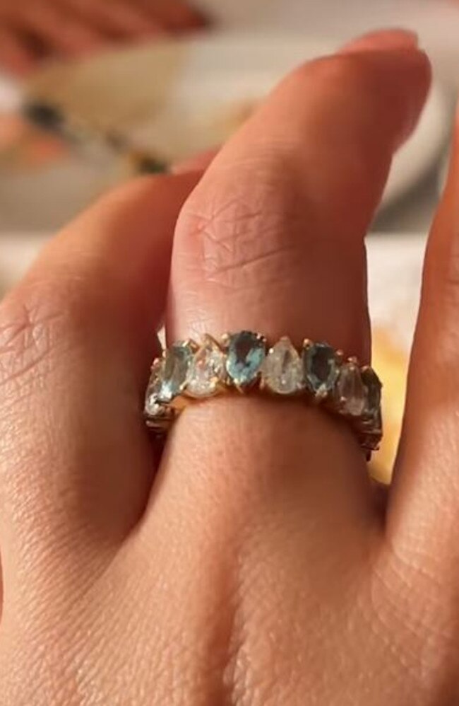 She confirmed the gender with a blue ring. Picture: Instagram/Martha Kalifatidis