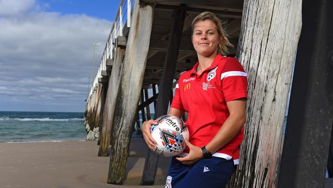 Kahlia Hogg has impressed in Adelaide United’s opening three matches of the W-League campaign, after missing most of last season with a knee injury. Picture: Naomi Jellicoe