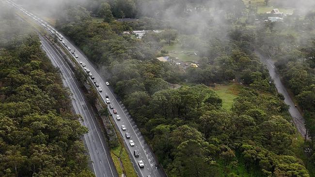 A truck carrying tons of pointy metal shards lost 700kg of its load on the M1 Pacific last Friday causing rubber-shredding mayhem for 300 vehicles but at least those responsible didn’t try to shift the blame.