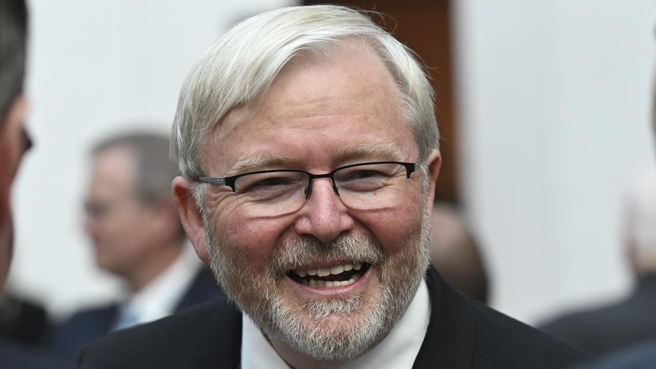 Australia’s US ambassador Kevin Rudd can’t escape his past comments about Donald Trump. Picture: NewsWire / Martin Ollman