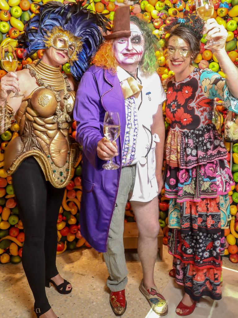 Chester Osborn and Kath Tidemann at The Cube Surrealist Ball at d’Arenberg in McLaren Vale. Picture: AAP/Russell Millard