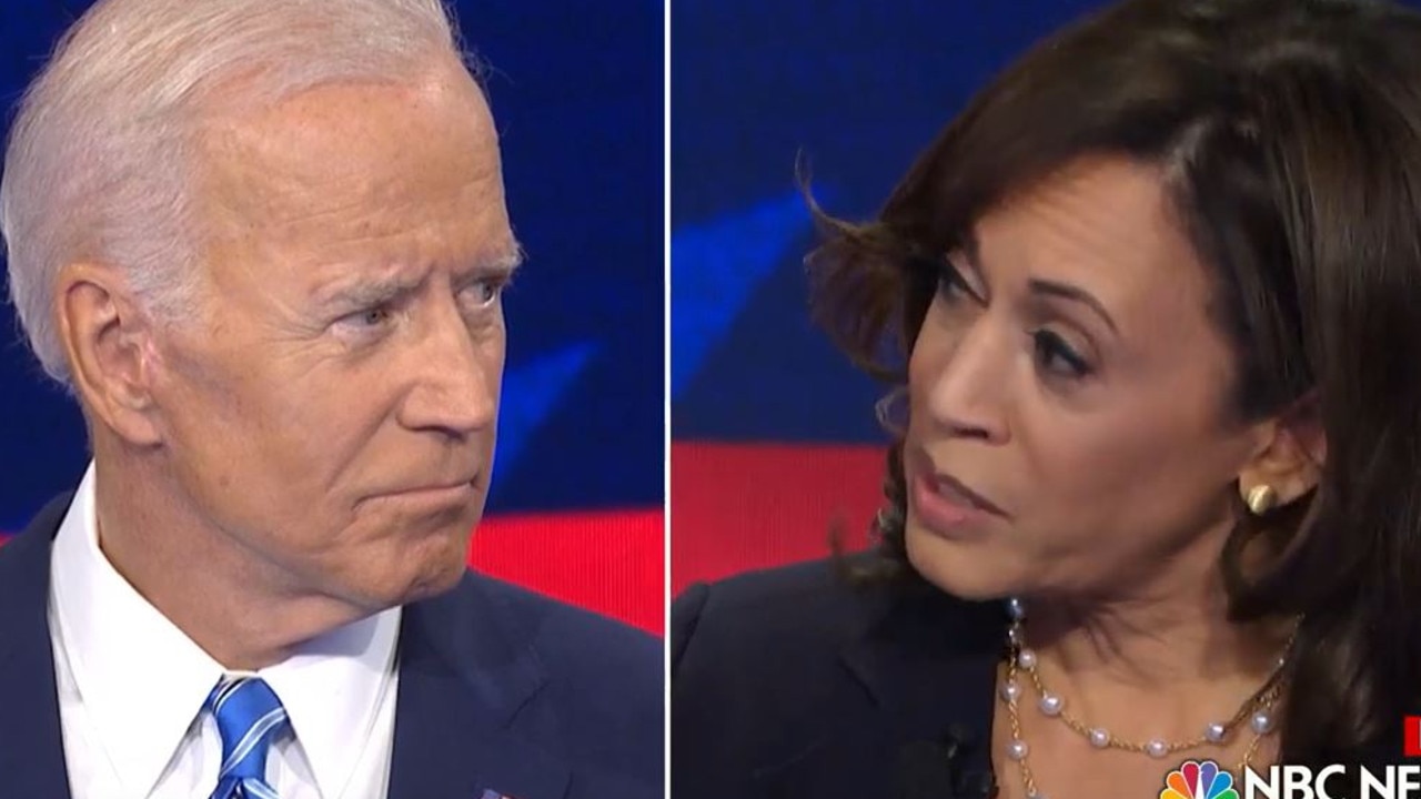 Kamala Harris took on Joe Biden directly, and wiped the floor with him. Picture: NBC News